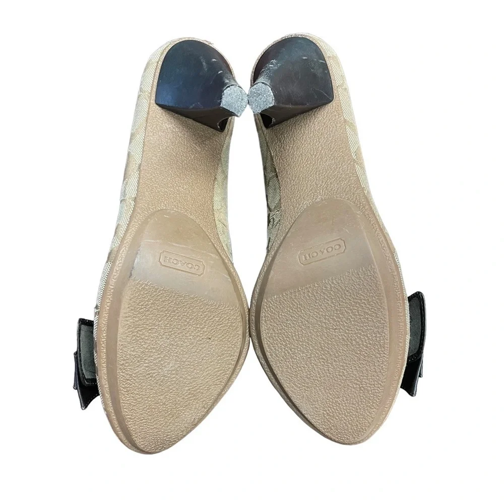 Coach Alaina Logo Heel Pumps Brown Tan Size 9.5